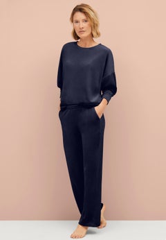 Stretch Velour Wide Leg Pull-on Pants