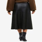 Faux Leather A-line Midi Skirt image number null