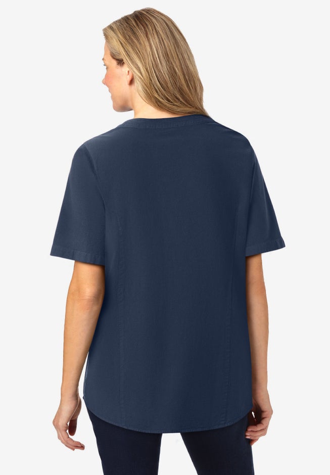 Short-Sleeve Crinkle Shirt image number 3