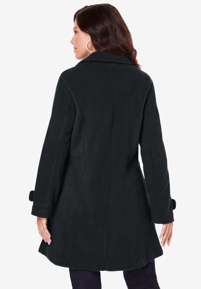 Plus Size Button Up Fleece Jacket image number 2