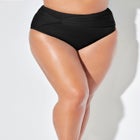 Side Knot Drape Overlay High Waist Swim Brief image number null