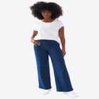 High-Waist 5-Pocket Wide-Leg Stretch Jeans image number null