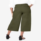 Stretch Cotton Chino Wide-Leg Crop image number null