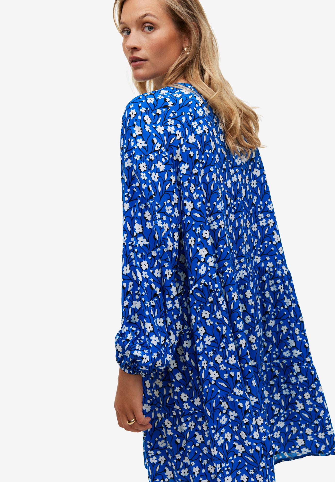 Tiered Dress With Henley Neckline image number 1