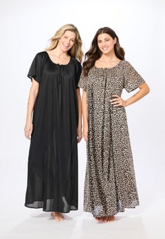 2-Pack Long Silky Gown