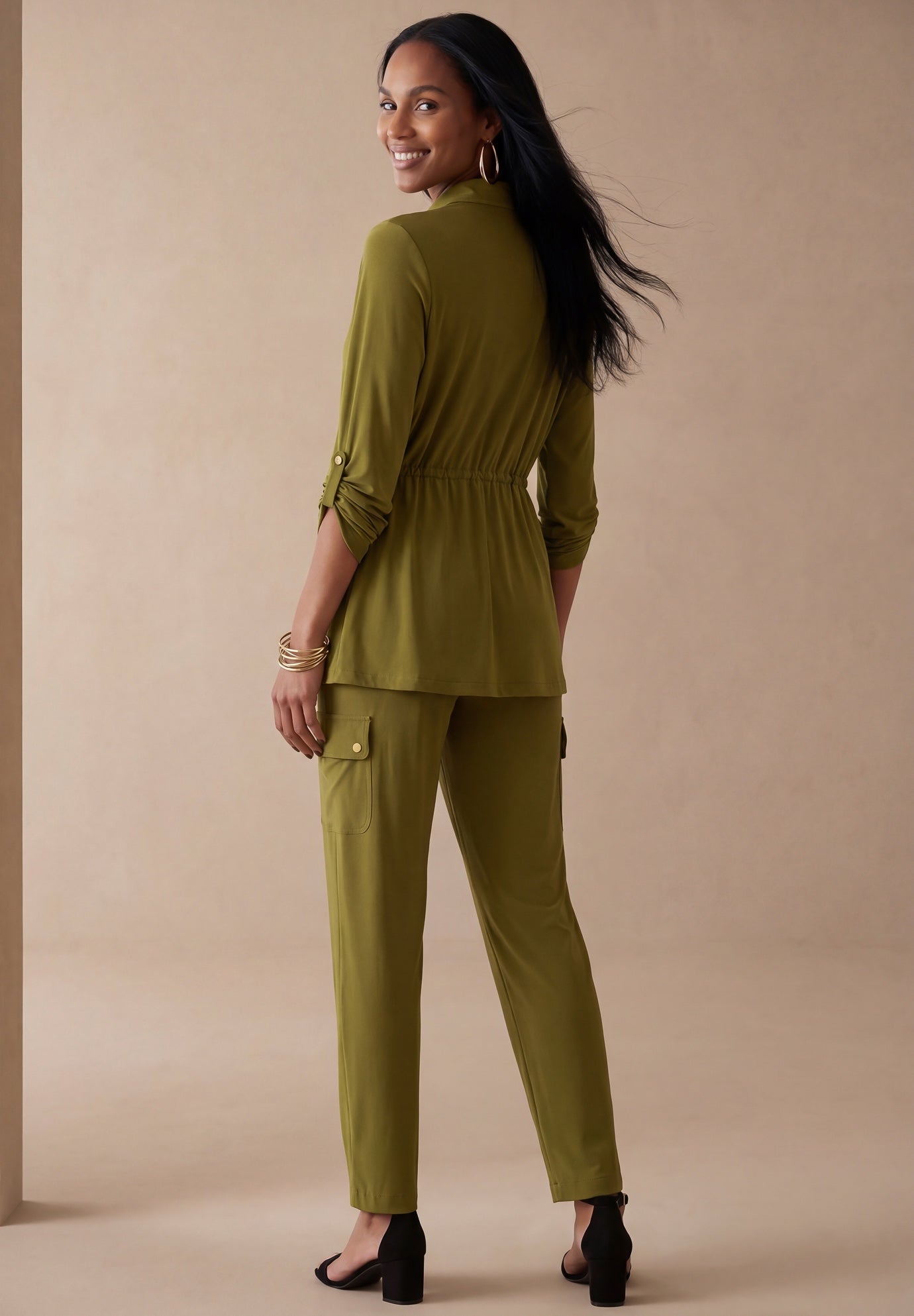 2-Piece Stretch Knit Cargo Set image number 1