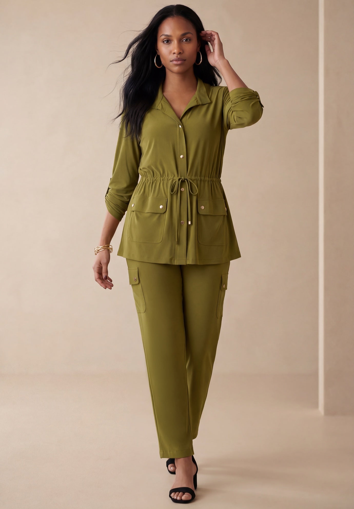 2-Piece Stretch Knit Cargo Set image number 0