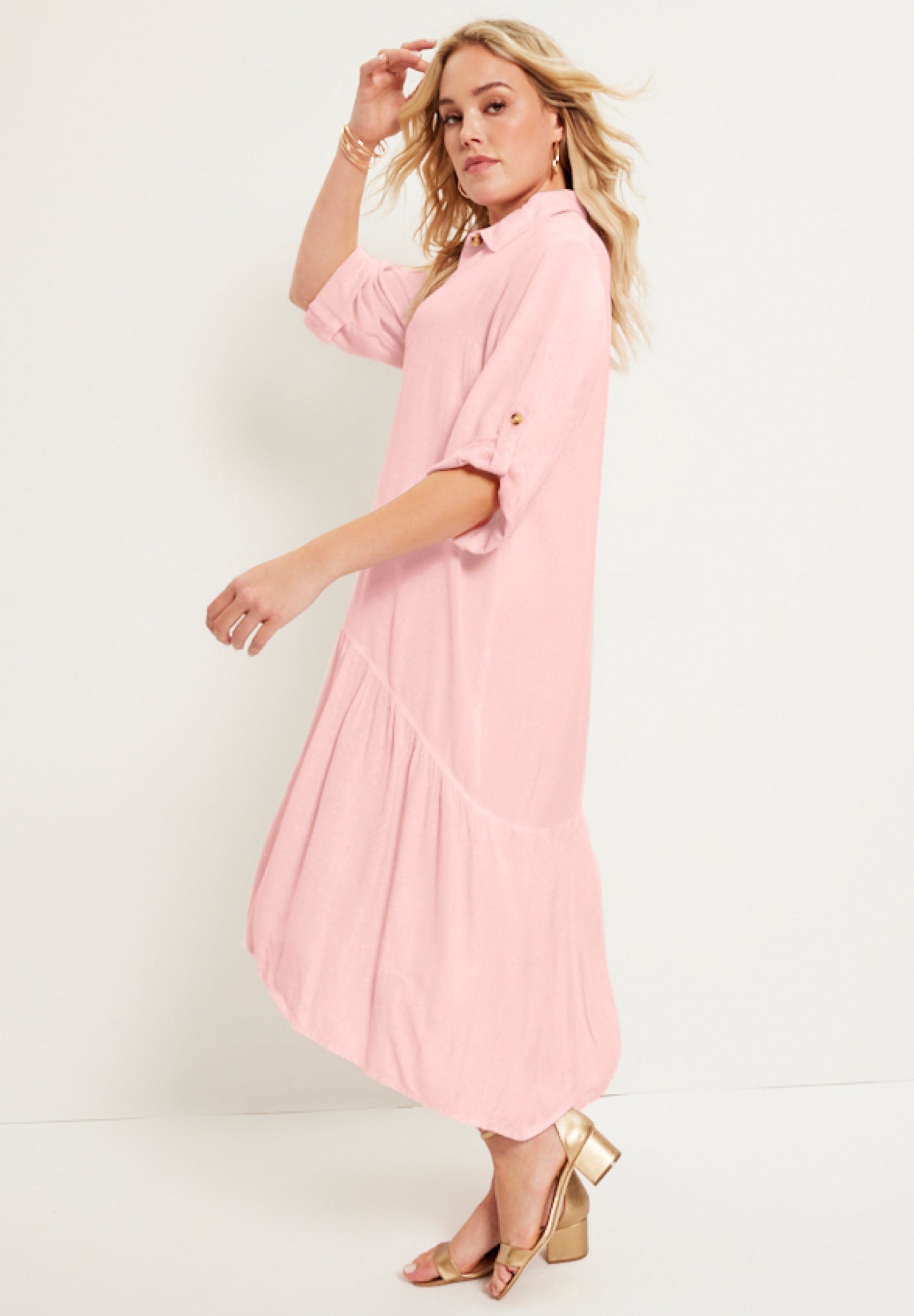 Ruffled Shirt Dress image number 2
