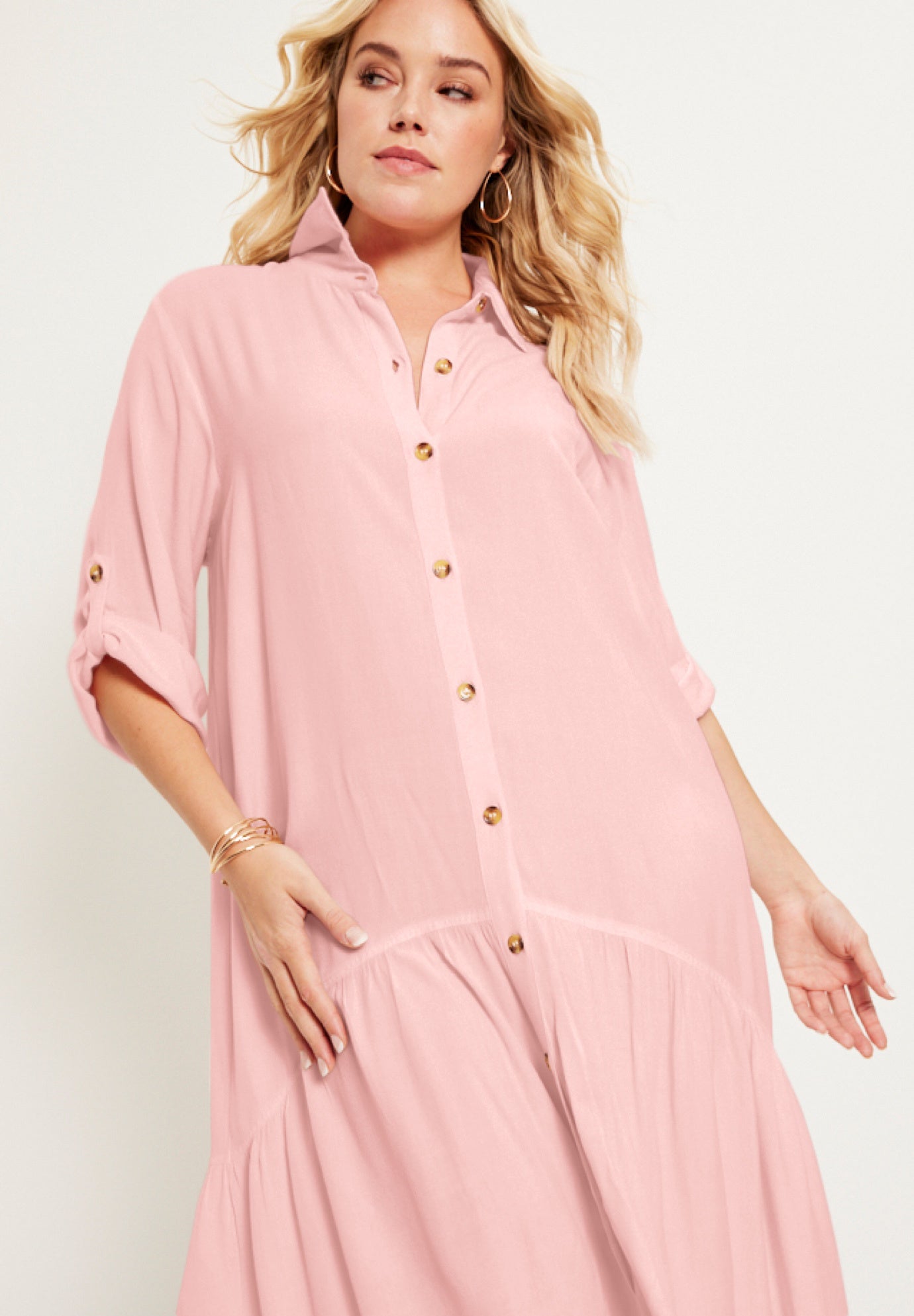 Ruffled Shirt Dress image number 3