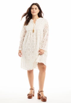 Eyelet Midi Shirtdress