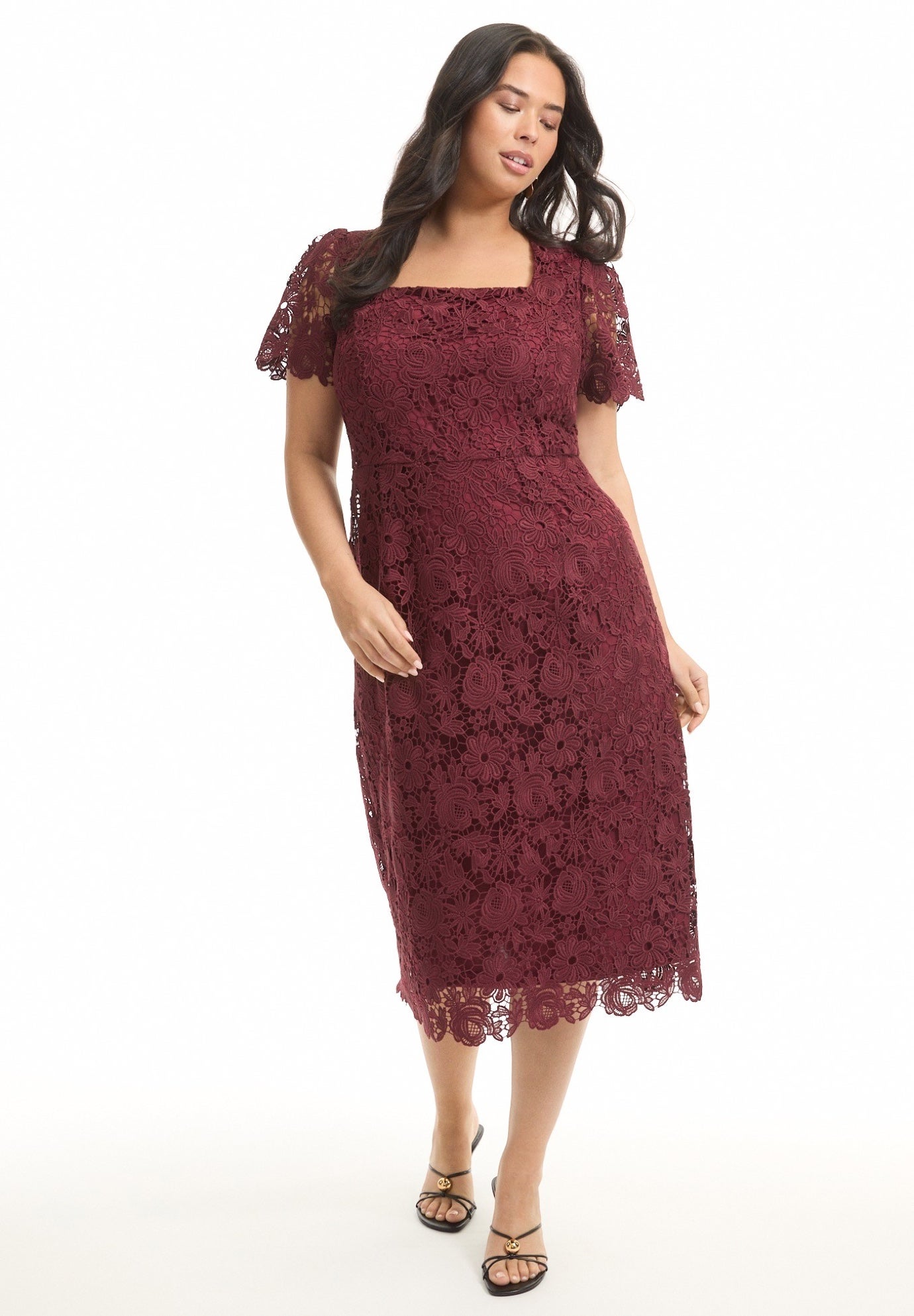 Square-Neck Lace Dress image number 0
