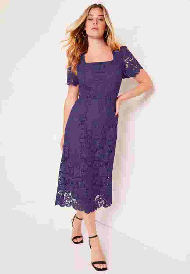 Square-Neck Lace Dress image number 0