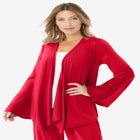 Plus-Size Bell-Sleeve Cardigan image number null
