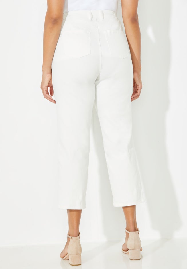Eyelet Hem Straight Leg Capri image number 1