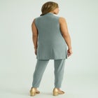 2-Piece Stretch Knit Mockneck Mega Tunic Set image number null