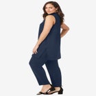 2-Piece Stretch Knit Mockneck Mega Tunic Set image number null