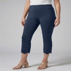 Stretch Cotton Eyelet Capri Legging image number null