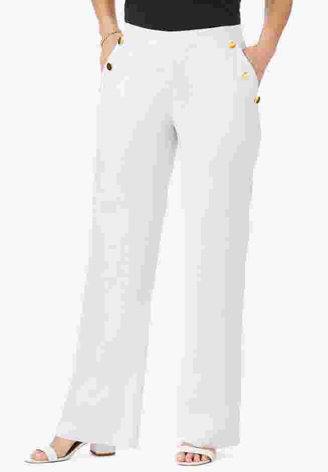 Linen Wide Leg Sailor Pant image number 0