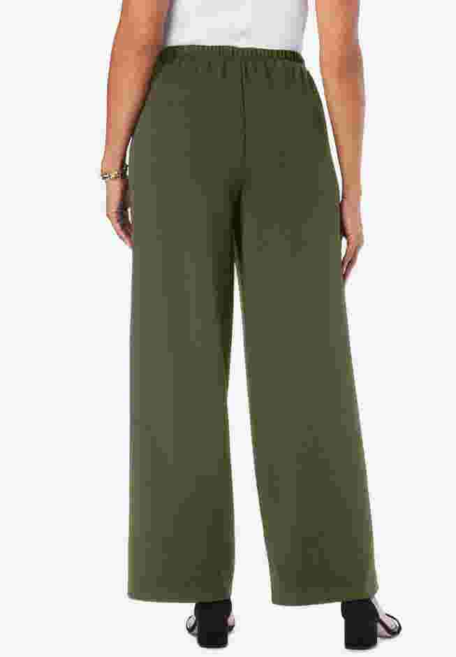 Stretch Knit Crepe Wide Leg Pant image number 2