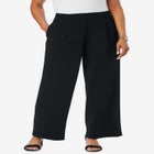 Stretch Knit Crepe Wide Leg Pant image number null