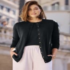 Fine Gauge Button-Front Cardigan image number null