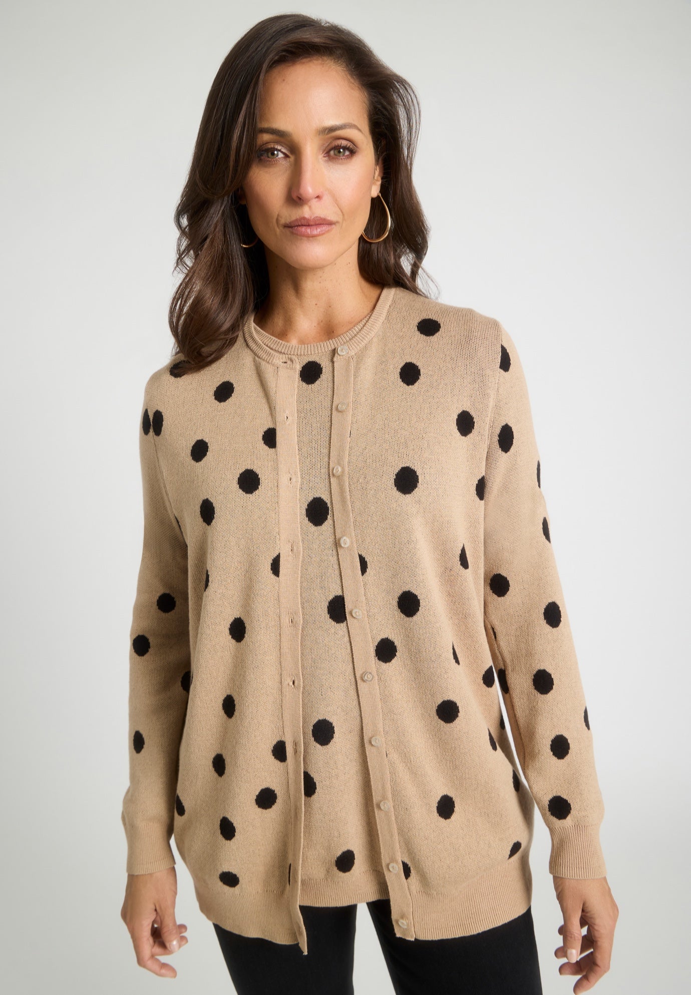 Fine Gauge Button-Front Cardigan image number 0