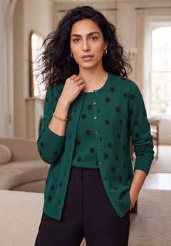 Fine Gauge Button-Front Cardigan