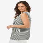 Stretch Cotton Square Neck Tank image number null