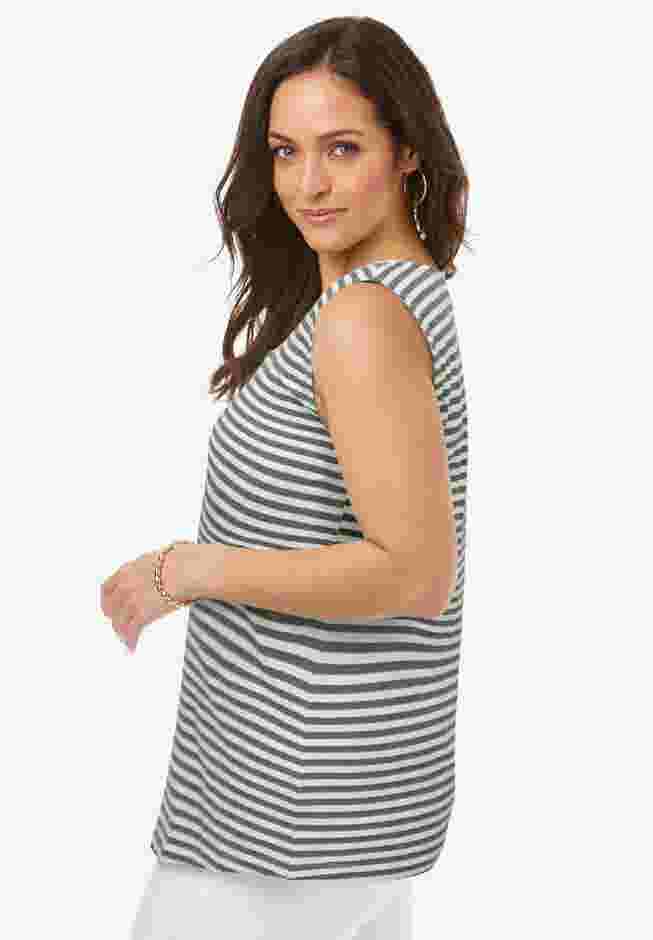 Stretch Cotton Square Neck Tank image number 2