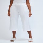 Soft Ease Cotton Knit Cropped Wide Leg Pant image number null