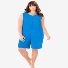 Zip-Front Terry Romper image number null