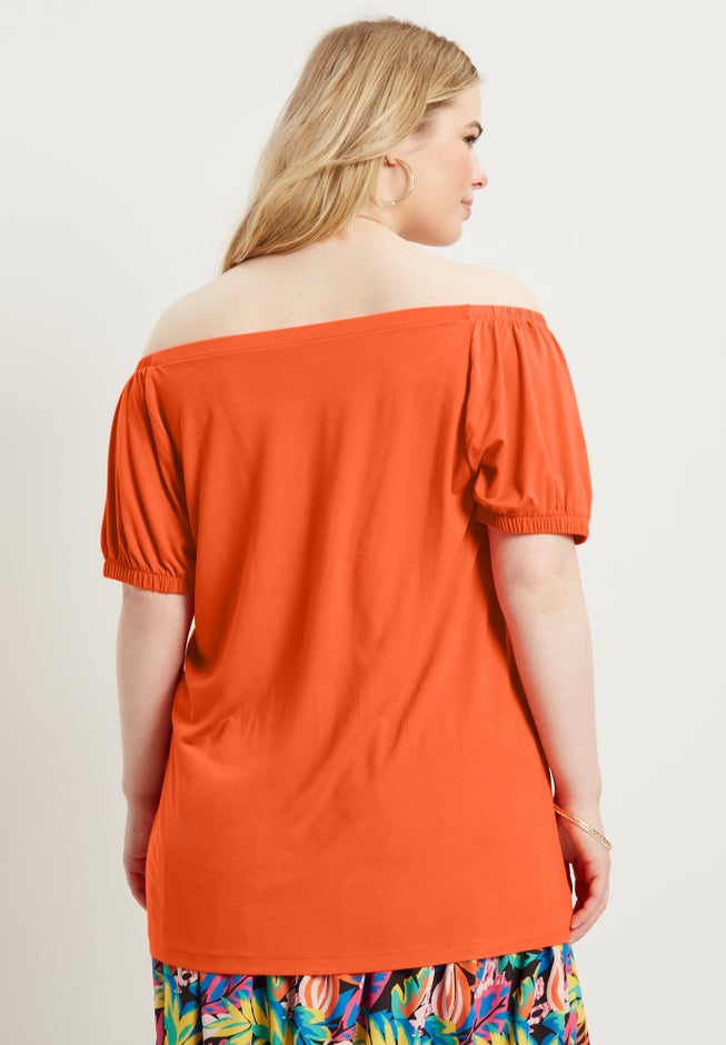 Puff Sleeve Off-The-Shoulder Top image number null