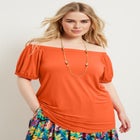 Puff Sleeve Off-The-Shoulder Top image number null