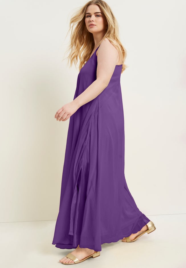Special Occasion Swing Maxi Dress, Purple Sapphire | Jessica London Special Occasion Swing Maxi Dress, Purple Sapphire | Jessica London