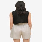 Linen-Blend Elastic Waist Shorts image number null