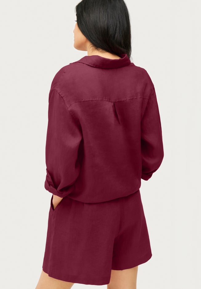 Linen-Blend Pull-On Elastic Waist Shorts image number 1