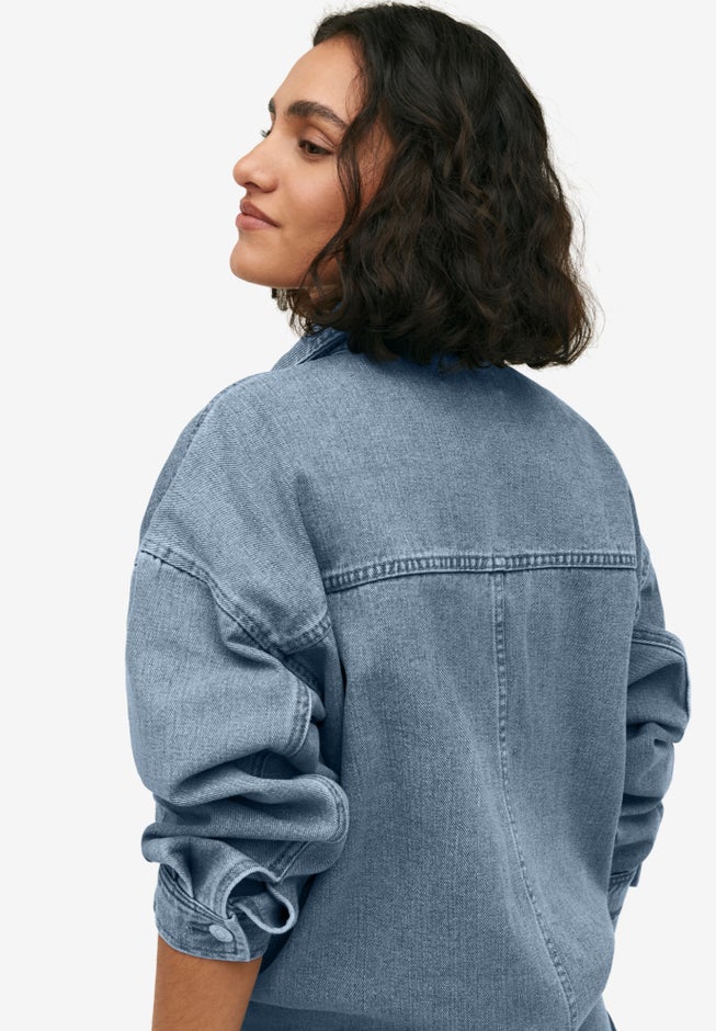Oversized Denim Shirt Jacket image number 1