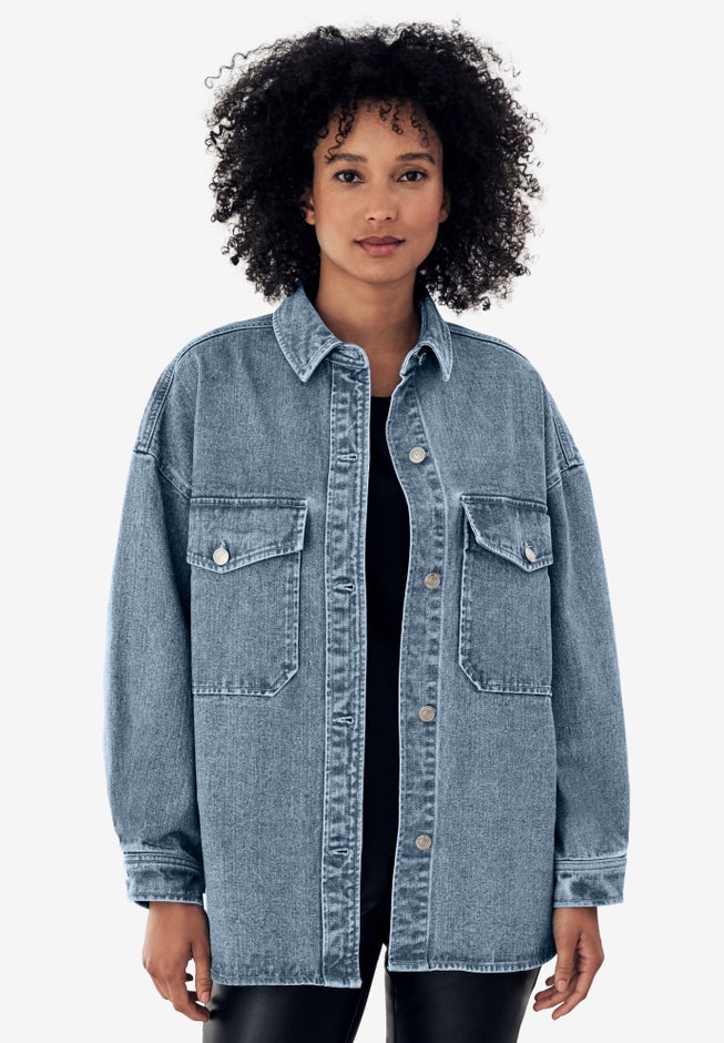Oversized Denim Shirt Jacket image number 0