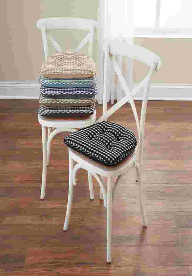 Gingham Gripper® Chair Cushion image number 0