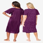 2-Pack Short Silky Gown image number null