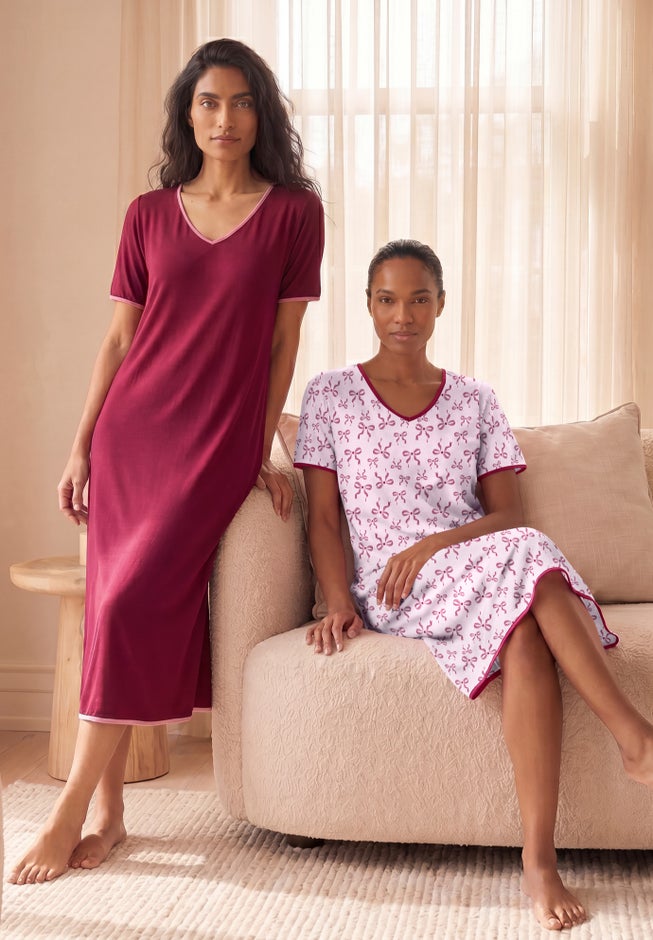 2-Pack Short Silky Gown image number 3