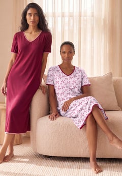 2-Pack Short Silky Gown