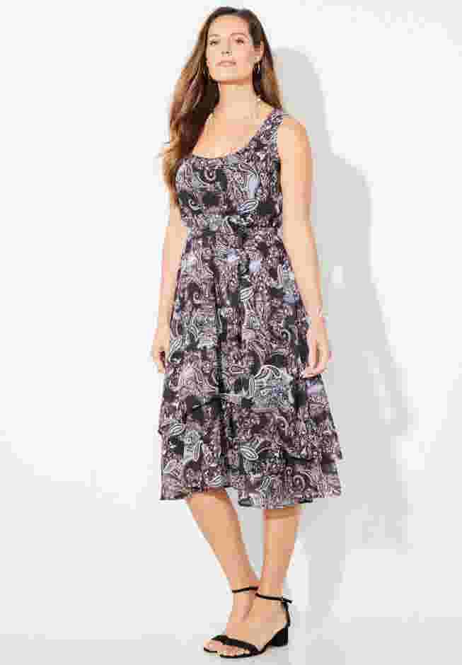 Georgette Flyaway Midi Dress image number 2