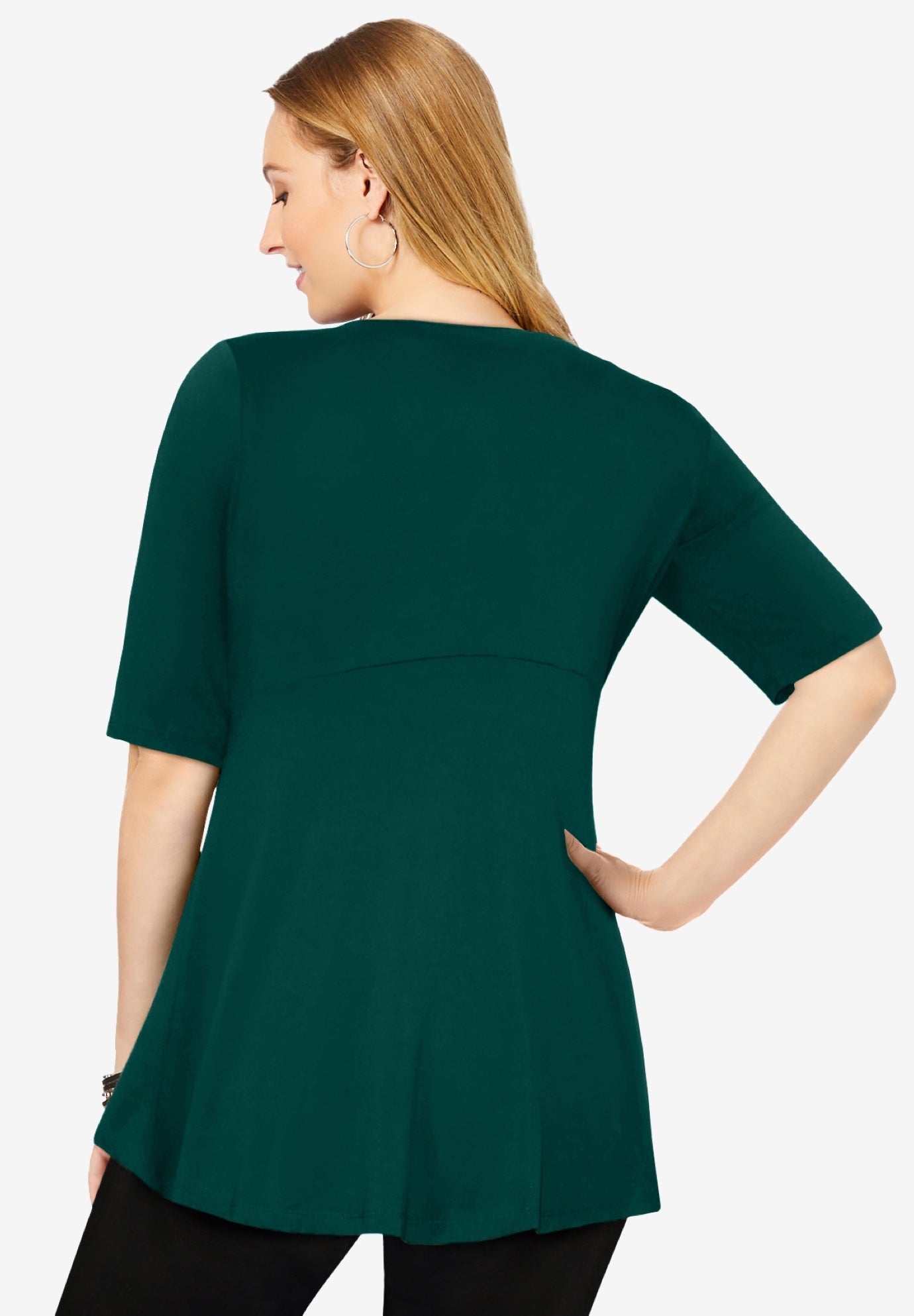 Stretch Knit Pleated Tunic image number 1