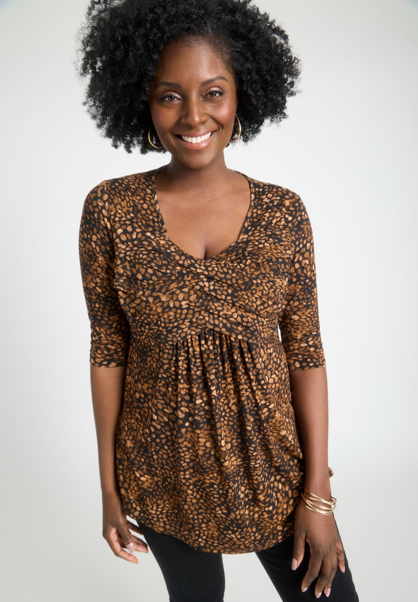 Stretch Knit Pleated Tunic image number 2