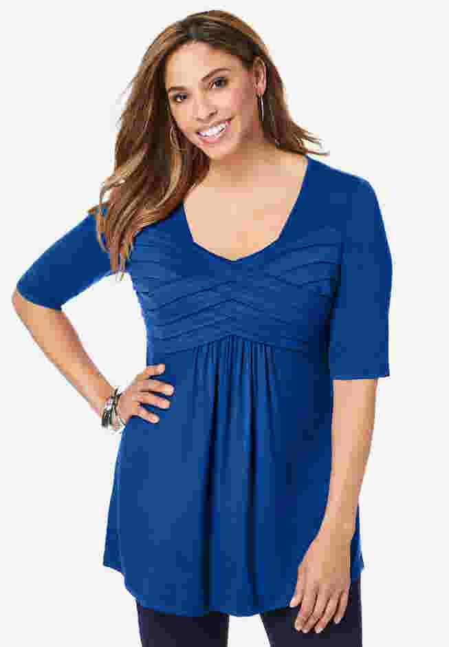 Stretch Knit Pleated Tunic image number 0