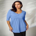 Stretch Knit Pleated Tunic image number null