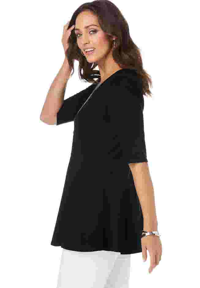 Stretch Cotton Peplum Tunic image number 1