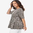 Stretch Cotton Peplum Tunic image number null