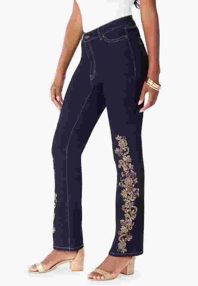 Rhinestone-Detailed Bootcut Jean image number 2
